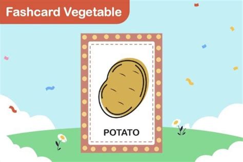 Flashcard Vegetable - Potato Graphic by Heraz Studio · Creative Fabrica