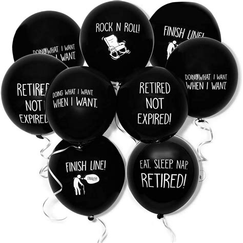 50-Pack Latex Balloons in Funny Retirement Sayings for Retirement Party Supplies and Decorations ...