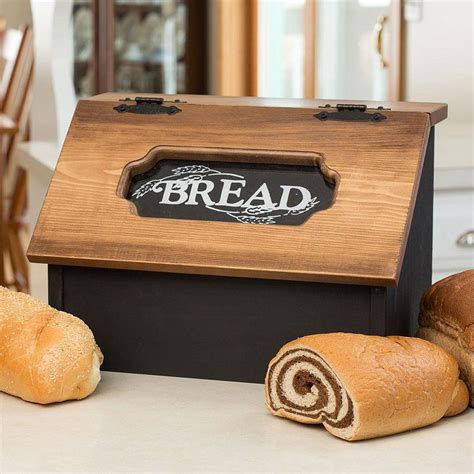 Creative Wood Design Amish Made Pine Hinged Fresh Bread Storage Box Black - Walmart.com | Bread ...