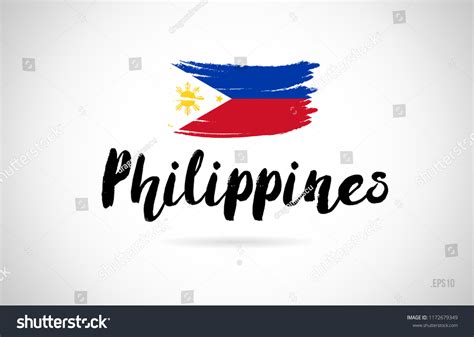 Philippines Country Flag Concept Grunge Design Stock Vector (Royalty ...