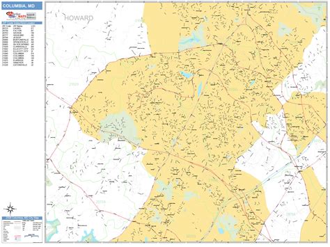 Columbia Maryland Wall Map (Basic Style) by MarketMAPS - MapSales.com