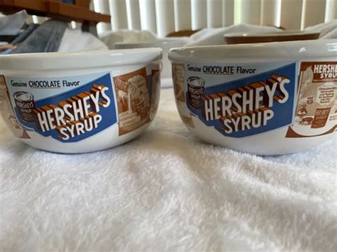 VINTAGE HERSHEY'S CHOCOLATE Syrup Ice Cream Pudding Cereal Bowls Lot of ...