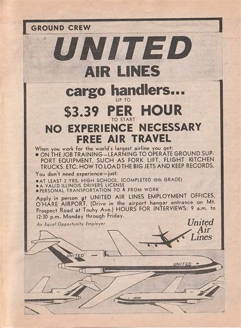 “Fly the Friendly Skies”..want ad from 1969. Apply... - Vintage ...