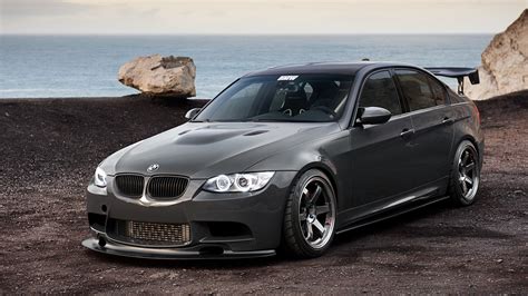 1920x1080 / 1920x1080 BMW, black, cliff, BMW, 335i, e90, 3 series, sea ...