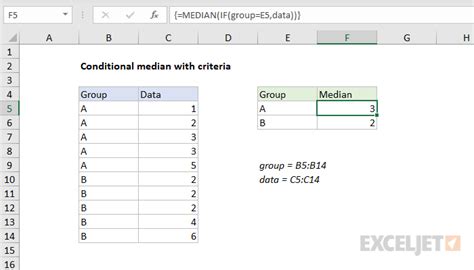 Conditional median with criteria - Excel formula | Exceljet