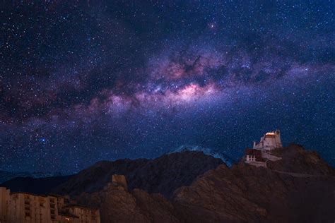 Surreal Milkyway over Namgyal Tsemo Monastery in Leh Ladakh, India ...