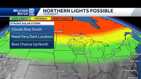 Northern Lights forecast Wisconsin: Visibility possible, clouds stay to the south