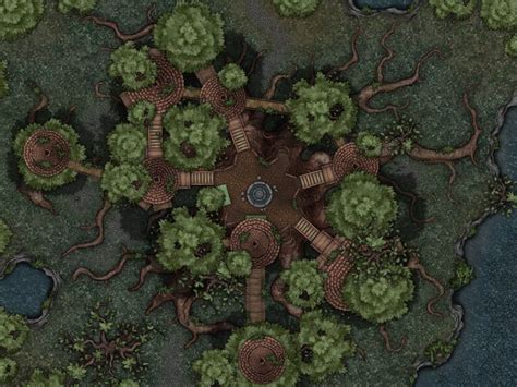 Elven Oakhome : battlemaps | Dnd world map, Fantasy map, Dungeon maps