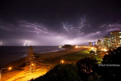 Lightning Strikes Over Gold Coast, Australia