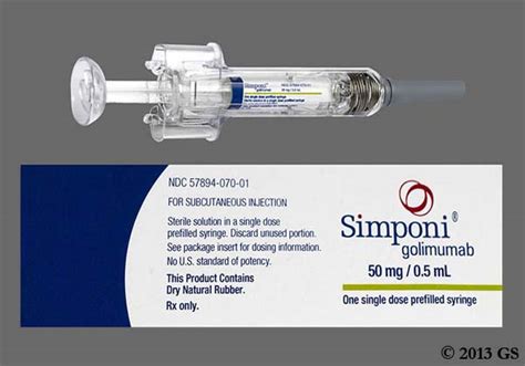 Simponi 50Mg/0.5ML Prefilled Syr Sol Inj 1 Pfs .5000 Ml - 100317