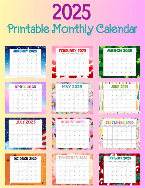 Printable 2025 Monthly Calendar – Cassie Smallwood