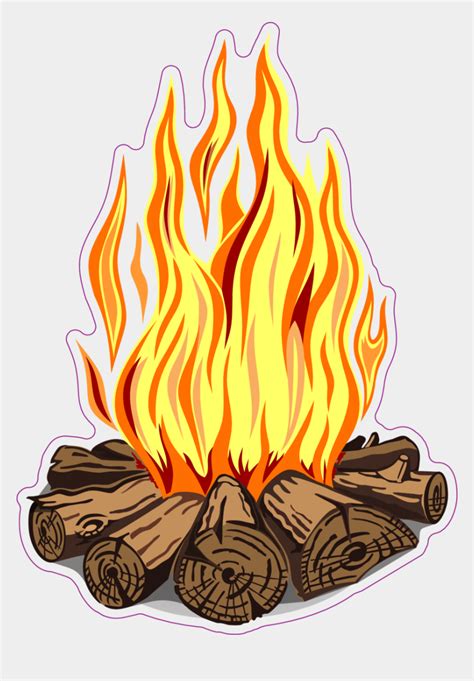 Campfire Cartoon Illustration Sticker - Camp Fire White Background, Cliparts & Cartoons - Jing.fm