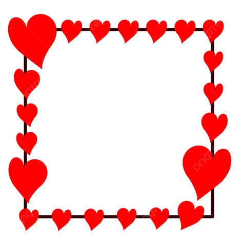 Frame Border Heart Red, Heart Frames, Borders, Red Heart Border PNG ...