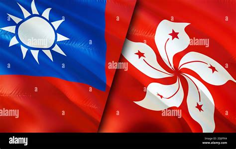 Taiwan and Hong Kong flags. 3D Waving flag design. Taiwan Hong Kong flag, picture, wallpaper ...