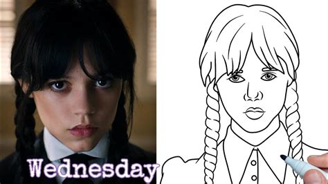 How to draw Wednesday Addams step by step | Wednesday Netflix - YouTube