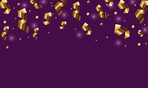 Premium Vector | Falling shiny golden confetti isolated on violet background bright festive ...