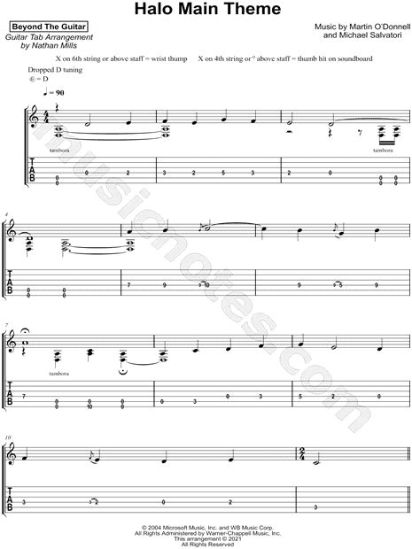 Beyond The Guitar "Halo Main Theme" Guitar Tab in A Minor - Download ...