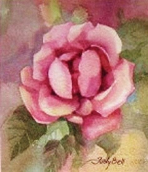 English Rose in Pink Original Watercolor Painting | Etsy