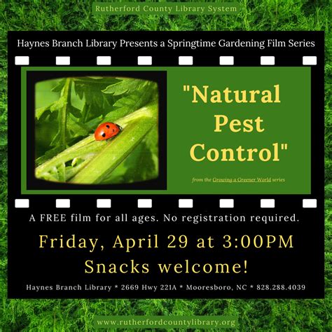 Natural Pest Control – Rutherford County Library System