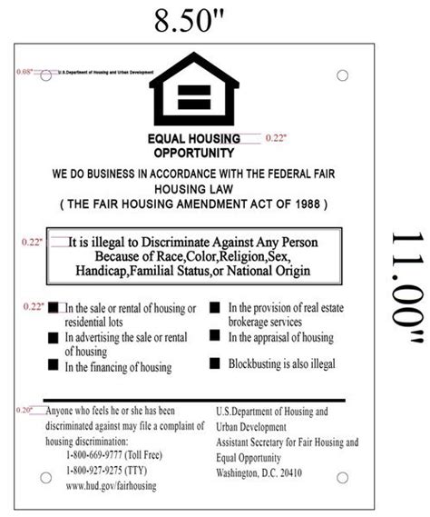 DOB NYC EQUAL HOUSING OPPORTUNITY SIGN – WHITE ALUMINUM (11X8.5) | HPD ...