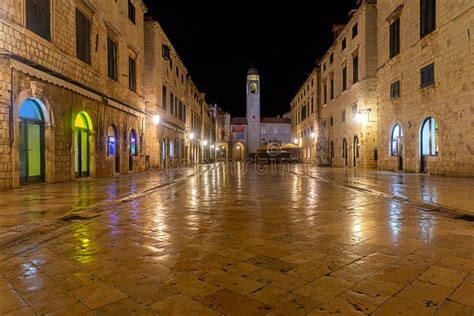 Dubrovnik - Stradun By Night Stock Photo - Image of summer, croatia ...