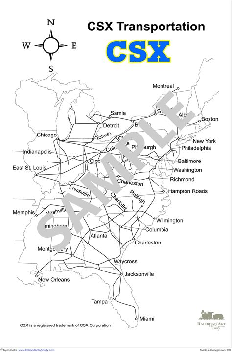 CSX Railroad Route Map | Etsy