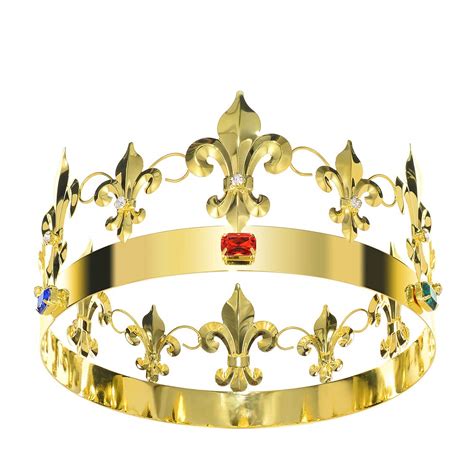 Buy BROSWJUN King Crowns Birthday Men Crown Costume Prom King Crowns Gold Cosplay Pageant ...