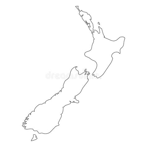 New Zealand Black Outline Map Vector Illustration Stock Vector - Illustration of document, maps ...