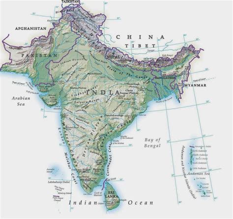 Everything You Want: India Physical Map