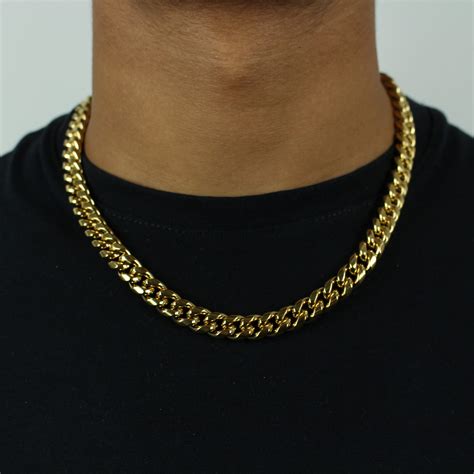 10mm Miami Cuban Link Chain in Gold – Jewlz Express