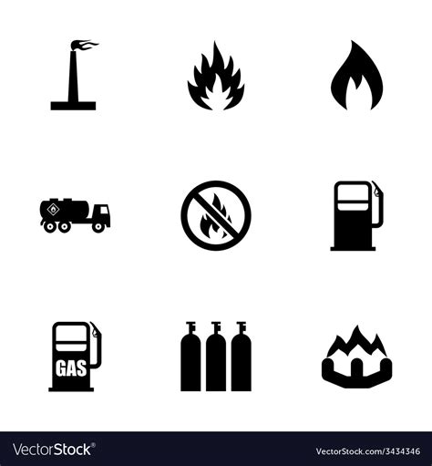 Natural gas icon set Royalty Free Vector Image