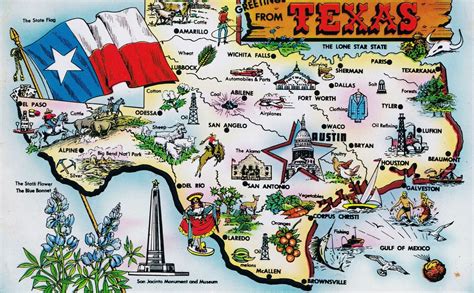 vintage state postcards | Postcard Vintage - Postcard Map - America Postcards - Texas States ...