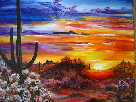 Original GRACE- recovery art acrylic painting ‘Starburst desert’ 20 by ...