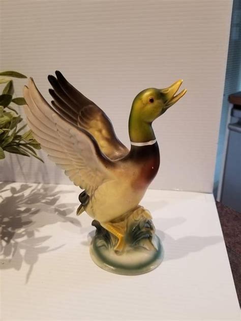 Vintage Ceramic Flying Mallard Duck Statue Figurine Duck | Etsy ...