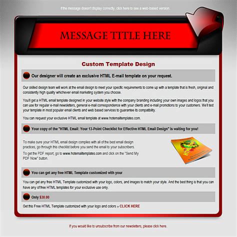 Red banner | Free HTML E-Mail Templates