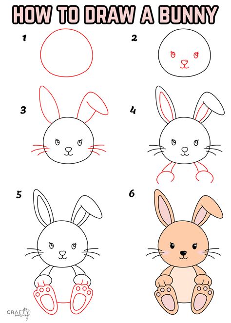 Easy Bunny Drawing (How to Draw Tutorial) - Crafty Morning