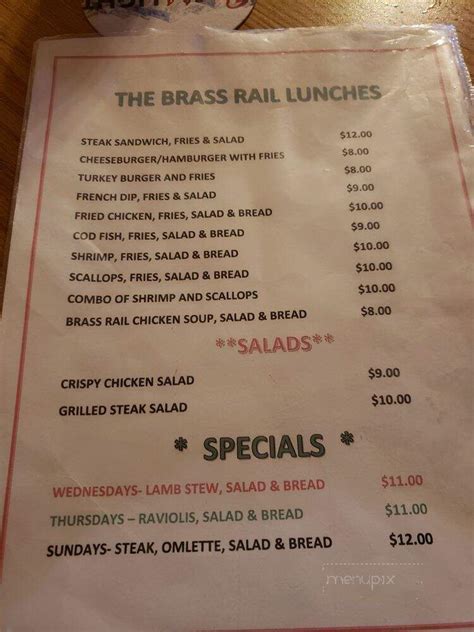 Online Menu of Brass Rail, Alturas, CA