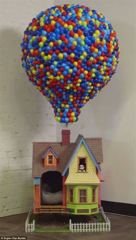 Incredible 'floating' replica of the balloon home from Pixar's Up | Balloons, Disney up, Build gifts