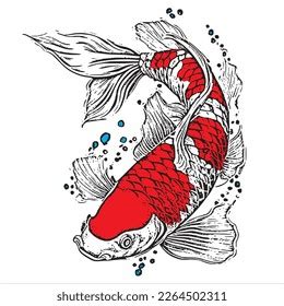 Kohaku Koifish Tattoo Design Vector Template Stock Vector (Royalty Free) 2264502311 | Shutterstock