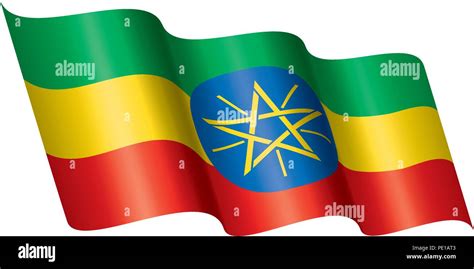 Ethiopia flag, vector illustration on a white background Stock Vector ...