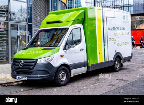 London England UK January 02 2022, John Lewis Waitrose Supermarket Home Delivery Van Parked ...