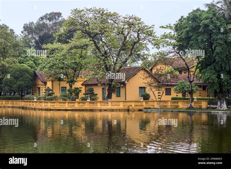 Uncle Ho fishpond with House nos 54 where President Ho Chi Minh lived ...