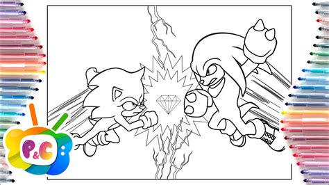 Sonic And Shadow Fighting Coloring Pages