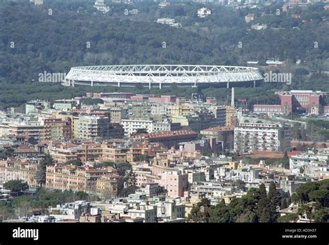 aerial view of rome and olympic stadium Stock Photo - Alamy