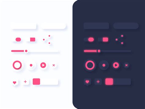 Modern and trendy buttons free XD UI kit - Inkyy