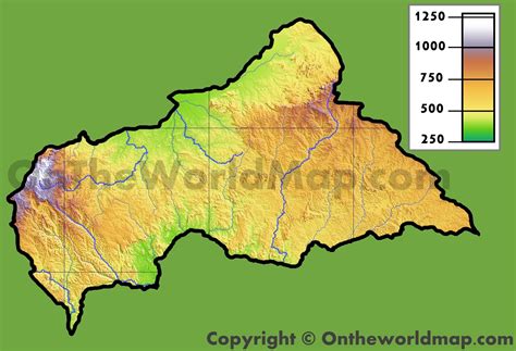 Central African Republic physical map