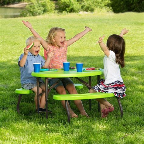 Lifetime Lime Green Children's Picnic Table-60132 - The Home Depot