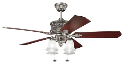 Kichler 4-Light Fan - Antique Pewter - Victorian - Ceiling Fans - by Whitmer's Lighting