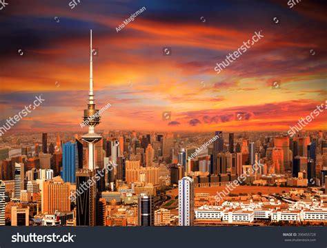 Kuwait City Skyline During Sunset Stock Photo 390455728 | Shutterstock