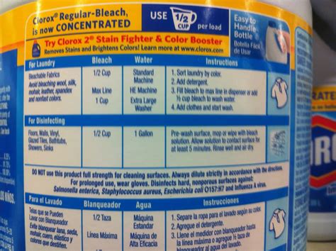 Printable Clorox Bleach Label